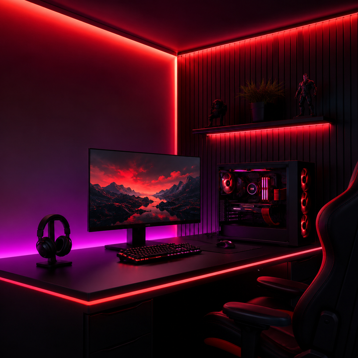 RGB Gaming Setup LED Strip Lights – App & Remote Control