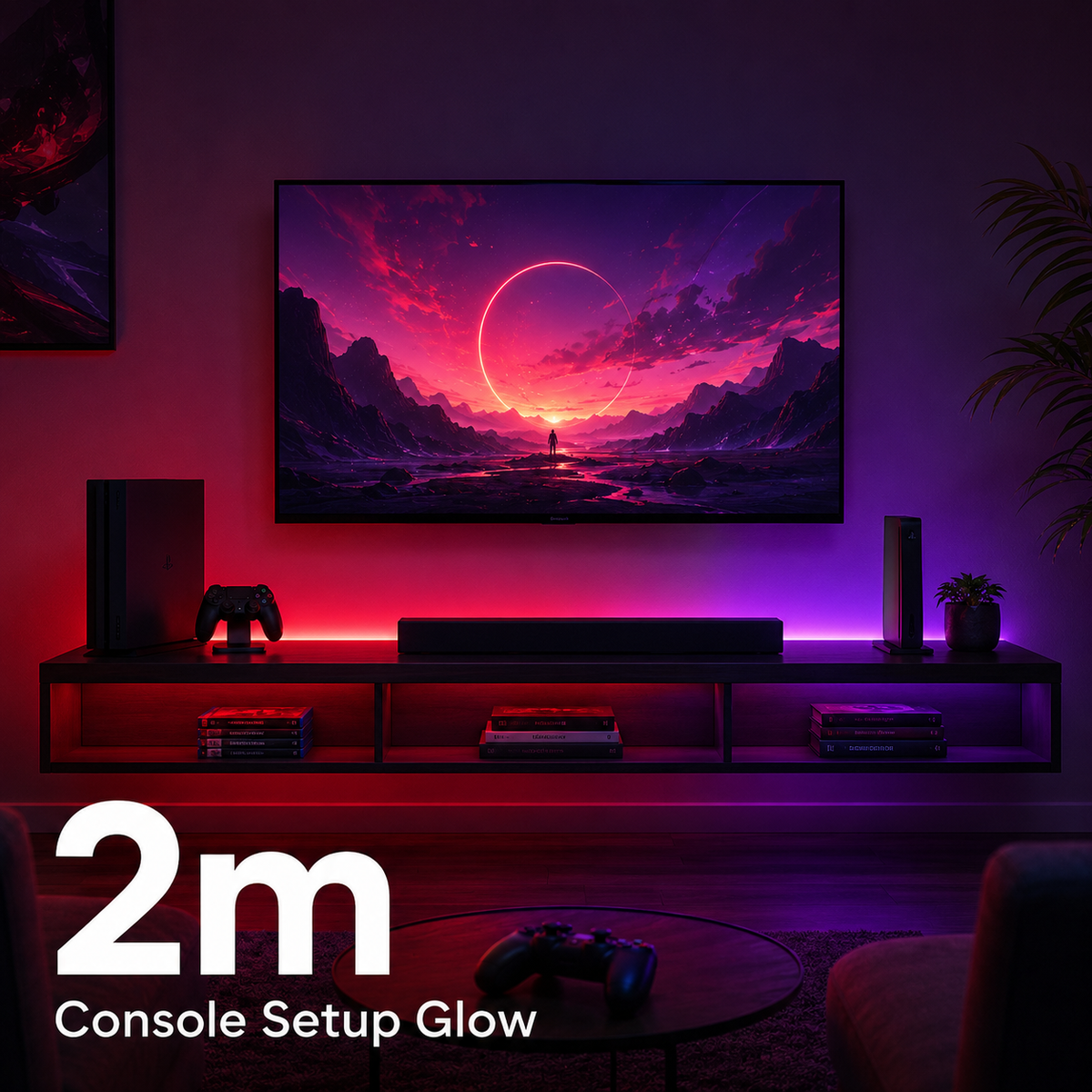 RGB Gaming Setup LED Strip Lights – App & Remote Control